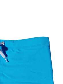 New Men's Solid Color Briefs Style Swim Trunks, Personalized Cut, Fashion Printed Swimwear Beach Shorts Sports - Baby Blue - View 5