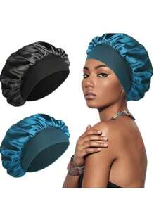 Seide Schlafhaube, Satin Haarkappe, elastische Seide Schlafhaube, Haargummi für Frauen