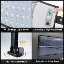 6000000LM Outdoor Solar Light,Solar Powered Motion Sensor Security Lights,3 Modes Solar LED Street Light,Outdoor Solar Wall Light With Remote Control,Solar Charging Light,Suitable For Outdoor Decor,Garden Decor,Patio Lighting,Garage Lighting,Entrance Light