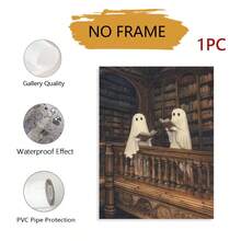 1pc Tranh in nghệ thuật vải canvas Ghostly Fantasy In Library - Trang trí tường phong cách cổ điển hiện đại cho gia đình, văn phòng, phòng tắm, phòng khách, phòng ngủ, phòng ăn - Không khung - Nhiều màu - Xem 10