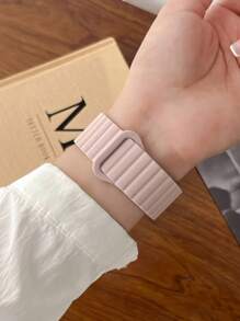 Set de 2 correas magnéticas de silicona de dos colores con funda protectora de silicona compatible con de 42 mm, 38 mm, 40 mm, 41 mm, 44 mm, 45 mm, 46 mm, 49 mm. Accesorio de reloj inteligente de moda para Series Ultra2, Ultra SE2, SE, 10, 9, 8, 7, 6, 5, 4, 3, 2, 1 para mujeres. Color rosa como regalo para estudiantes que regresan a la escuela.