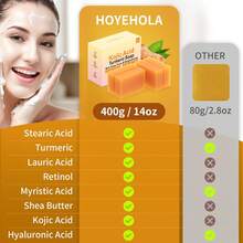 HOYEHOLA Kojic Acid Turmeric Soap Bar - Dark Spot Remover For Face Even Skin Tone, Moisturizing &Amp; Nourishing Natural Ingredients 4Pack - White - View 6