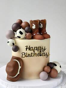 Decoraciones de pastel de vaquero, decoración de pastel con sombrero y botas de vaquero, decoración de pastel de cumpleaños de vaquera occidental, adecuada para fiesta con tema occidental, fiesta de cumpleaños de princesa/reina, boda, despedida de soltera y otras decoraciones temáticas - Multicolor - Ver 9