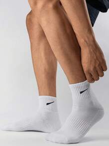 10 paires/20 paires de chaussettes décontractées pour hommes, chaussettes mi-mollet, chaussettes blanches, chaussettes d'hiver, chaussettes noires, désodorisantes, de sport, respirantes, absorbant la transpiration/Deux styles au choix (fines/épaisses)