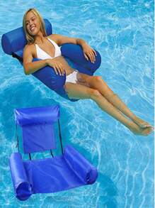 1Pc Durable & Foldable Ultimate Comfort Inflatable Water Lounger - Quick-Inflate Relaxation Hammock For Beach Parties, Pool Sofa Bed