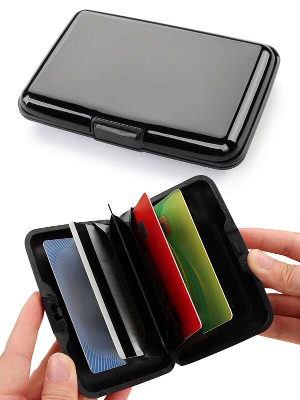 1pc Slim RFID Blocking Card Protector Aluminum Card Case Metal ID Organizer Wallet With 6 Slots For Women Men Card Box Card Holder Wallet Business Card Holder Credit Card Holder For Men Mini Wallet Card Wallet