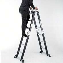 3.5M 12 IN 1 Excel Aluminium Combination Step Ladder Foldable Multi-Purpose - Black - View 9
