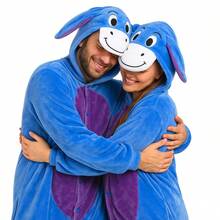 nerd hunters Piżama Dla Dorosłych Kigurumi Kombinezon Pluszowa Unisex Kostium Cosplay Zwierzę Osiołek - Blue - View 7