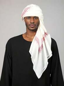1 Peça Lenço para Homens com Estampa Árabe de Dubai e Arábia Saudita, Lenço de Cabeça Poliéster Estilo Boêmio com Padrão Floral do Oriente Médio, para Todas as Estações