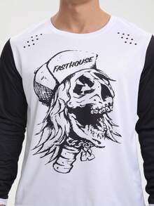 FASTHOUSE Men'S Long Sleeve Motocross Jersey, Cycling T Shirt Polyester Quick-Dry Breathable T-Shirt With Cartoon Graphic Print, Machine Washable, Knit Fabric Moto Riding Gear - Multicolor - View 6
