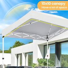 CAROMA Carpa plegable de 3x3 pulgadas, impermeable y estable, con cierre centralizado de un botón, anti-UV, para fiestas, con 1 pared lateral y 3 alturas ajustables, para jardín y exteriores.