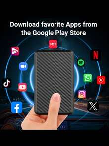 Acodo 三合一无线 CarPlay 和 Android Auto Android 14 智能盒迷你适配器，4GB RAM+32GB ROM 即插即用，开放式 Android 系统，预装应用程序，兼容 IOS 10+ 和 Android 11.0+，适用于 98% OEM 有线 CarPlay/Auto 车辆 - 黑色 - 查看 9