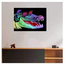 1pc Frameless DJ Monkey Crocodile Giraffe Animal Portrait Posters Vintage Painting Printing Sunglasses Alpaca Canvas Wall Arts Modern Living Room Bedroom Dormitory Study Bar Interior Wall Decoration Home Decoration