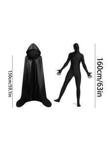 2pcs Invisibility Cloak Costume Cosplay Invisibility Man Adult Tight-Fitting Clothes Stage Performance Costumes Paired With Long Capes And Cloaks, Festival Costume Props