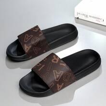 Men's Slippers, Fashionable Slippers With Special Letter Design, Soft EVA Flat Non-Slip House Slippers, Men's Summer Beach Slippers, Super Comfortable Non-Slip Men's Casual Slippers, Very Suitable For Daily Wear