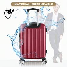 Maleta de viaje rígida de 20 pulgadas para llevar a bordo, equipaje de mano con 4 ruedas y candado integrado, variedad de colores - Burdeos - Ver 4