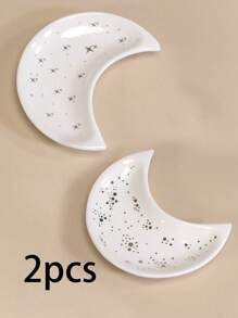 Kleine Mond Schmuckschale, Ringhalter Schale dekorative Keramik Zierschale süßer Mond Schale kleine Schmuckplatte Ohrringe Halskette Halter Schmuckauslage moderner Akzent Ring Tablett für Schminktisch Sommerbedarf für Frauen Aufbewahrungsorganizer Geschenk Semesteranfang