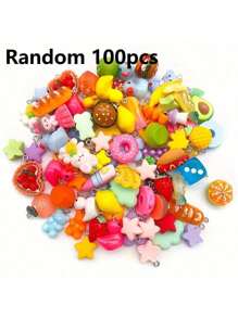 10/20/30/50/80/100/200pcs Vivid Resin Craft Supplies - Imaginative Animals, Fruits And Food Series - Colorful DIY Jewelry Making Necklace, Bracelet And Earring, Perfect For Craft Lovers And Jewelry Making