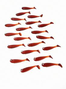 20 Peças Iscas de Pesca Macias Simulando Cauda de Peixe Pequeno 5cm 1,2g, Dourado Luminoso e Rosa, Adequado para Perca de Água Doce, Baixio, Acessórios para Pesca no Mar