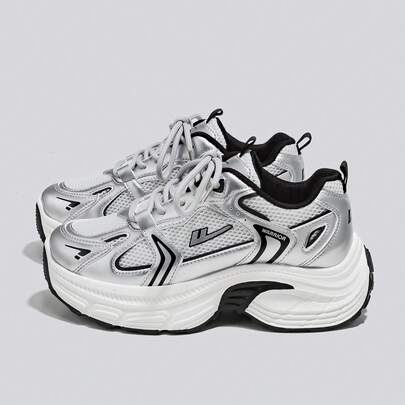  女款 Warrior 时尚复古运动鞋，春夏轻便舒适透气，跑步鞋风格简约休闲，时尚百搭，四季皆宜，耐磨耐穿，适合全天穿着，训练运动鞋，小白鞋