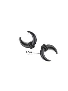 2 Peças Expansor Espiral de Orelha em Acrílico Preto de Caracol, Alargador de Orelha Espiral, Esticador de Perfuração de Orelha para Mulheres e Homens, Joia de Perfuração Corporal Personalizada de 1,6mm - 24mm