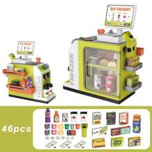 Conjunto de cajero de supermercado para niños, juego de educación financiera Montessori para niños de 1 a 6 años, de ABS lavable, juego de roles de vida familiar, regalo de cumpleaños, herramienta de enseñanza para la práctica de la vida preescolar