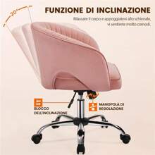 Sedia a rotelle ergonomica con seduta imbottita in finta pelle, regolabile in altezza e reclinabile