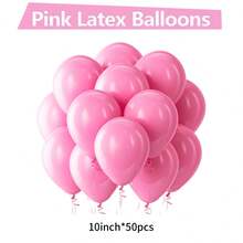 Bộ 10/30/50/70/90 quả bóng bay cao su màu hồng kích thước 5/10/12/18 inch, thích hợp cho đám cưới, lễ đính hôn, kỷ niệm, tiệc Valentine, tiệc tiết lộ giới tính, sinh nhật, lễ tốt nghiệp, trang trí nhà cửa và các dịp khác. - Hồng - Xem 9