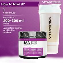 Vitastrong EAA PRO Essential Amino Acids – 9 EAAs With BCAAs, Glutamine, Citrulline, Tyrosine, Lysine, Tryptophan And Methionine, 300g Powder With Red Fruits - Others - View 9
