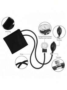 1 Set Manual Blood Pressure Monitoring Kit, Manual Arm Blood Pressure Monitor, Home Dual Arm Dual Tube Dual Head Stethoscope Blood Pressure Monitor, With Black Storage Case, Portable, Manual Blood Pressure Cuff, Stethoscope, Blood Pressure Monitor And Black Carrying Case, Includes Adult Cuff And Calibration Tool, Suitable For Home And Business Travel - Adult - Multicolor - View 4