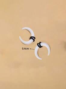 2 Peças Expansor Espiral de Orelha em Acrílico Preto de Caracol, Alargador de Orelha Espiral, Esticador de Perfuração de Orelha para Mulheres e Homens, Joia de Perfuração Corporal Personalizada de 1,6mm - 24mm