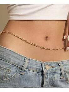 1pc Women's Heart-Shaped Bikini Chain With Minimalist Copper Beads, Body Chain Waist Belt Valentines - W- Single Layer Copper Bead Love Waist Necklace - View 14