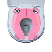 1pc Frog Design Folding Plastic Children's Toilet Seat, Portable Potty Training Seat For Home, Outdoor And Travel Use