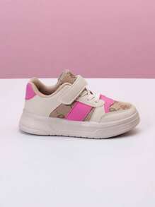 1 Pair Children's Casual Sports Shoes, 4-Season Girls Flat Sneakers, Spring/Autumn New Hook-And-Loop Soft Bottom Lightweight Campus Style Outdoor Shoes