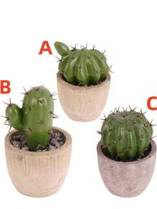 1/3 件 Hemoton 人造仙人掌花环迷你多肉植物仙人掌装饰桌面装饰品微景观装饰，假植物