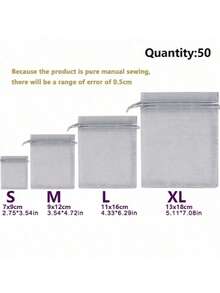 50PCS 欧根纱袋礼品包装袋，婚礼糖果袋礼品包装用品，节日和派对用品，家居和日用品，婚礼派对用品，珠宝包装小礼品包装袋全年供应，防虫网袋
