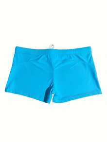 New Men's Solid Color Briefs Style Swim Trunks, Personalized Cut, Fashion Printed Swimwear Beach Shorts Sports - Baby Blue - View 3