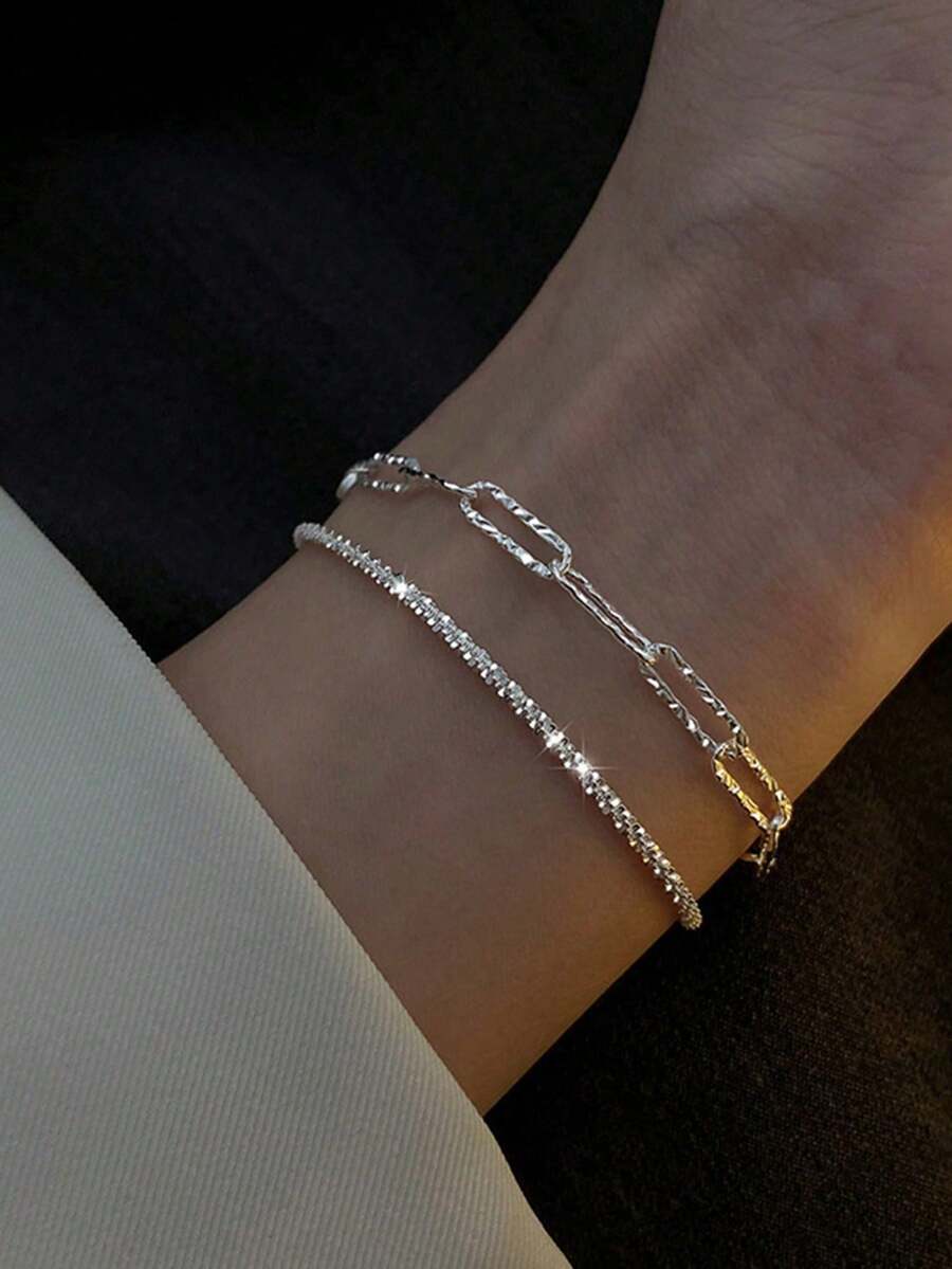 2pcs/Set Minimalist Bracelet Set, Gift For Women, Casual And Party Wear