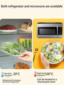50pcs/100pcs/200pcs Color Transparent Elastic Bowl Cover, Anti Fly Fresh-Keeping Film Cover, Refrigerator Leftovers Disposable Home, Summer Food Fresh-Keeping Film, Food Protective Cover, Reusable