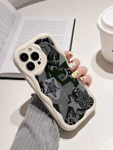 Gothic Star Design Black Phone Case For IPhone 16 Pro/15 Pro Max/13 Plus/14/12/11/XS - Edgy Stylish Shockproof Cover - Cool Alternative Gift - Clear - View 3