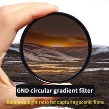 Lightweight Era QZSD, GND8 Medium Gray Filter, Graduated Neutral Density Filter With Soft Gray Gradient Can Be Used For Sunrise And Sunset Photography To Balance Light Ratio, Suitable For Nikon, Canon Camera Lenses, Available Sizes Are 40.5mm, 49mm, 52mm, 55mm, 58mm, 62mm, 67mm, 72mm, 77mm, And 82mm. - 漸層灰濾鏡 - 查看 1
