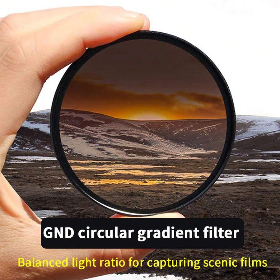 Lightweight Era QZSD, GND8 Medium Gray Filter, Graduated Neutral Density Filter With Soft Gray Gradient Can Be Used For Sunrise And Sunset Photography To Balance Light Ratio, Suitable For Nikon, Canon Camera Lenses, Available Sizes Are 40.5mm, 49mm, 52mm, 55mm, 58mm, 62mm, 67mm, 72mm, 77mm, And 82mm. - 漸層灰濾鏡 - 查看 1