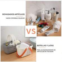 Cesta De Almacenamiento De Ducha Portátil De Plástico,Cesta De Almacenamiento De Plástico Con Asa,Adecuada Para Baño,Cocina,Dormitorio,Gimnasio - Gris 31,5 x 17,8 x 15,6 cm - Ver 6