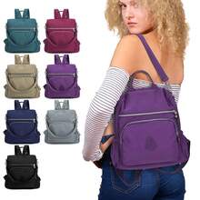 Waterproof Backpack Women Purse Nylon Shoulder Rucksack Small School Travel Bag - Multicolor - View 3