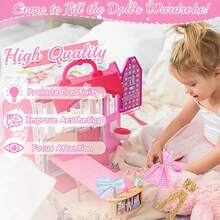 20件套11.81英寸/11.82英寸娃娃衣服套装，随机款式，包含3条连衣裙、2件上衣、2条裤子、10双鞋子、3个包包，是圣诞节、生日的绝佳礼物，不含娃娃。 - 彩色 - 查看 7