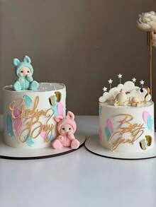 2pcs/1set Gender Revealing Ceremony "Boy Or Girl"And 6 Pieces Baby Foot Print Suit, Acrylic Welcome Baby Birth Cake Decoration, Cake Topper Decorations, Baby Shower Party Decoration Items, Baby Foot Print Cake Decoration, Gender Reveal "Boy Or Girl" Cake Decoration, Baby Shower Party& Birthday Party Acrylic Cake Topper - Perfect For Dessert Table Decor - Gold - View 1