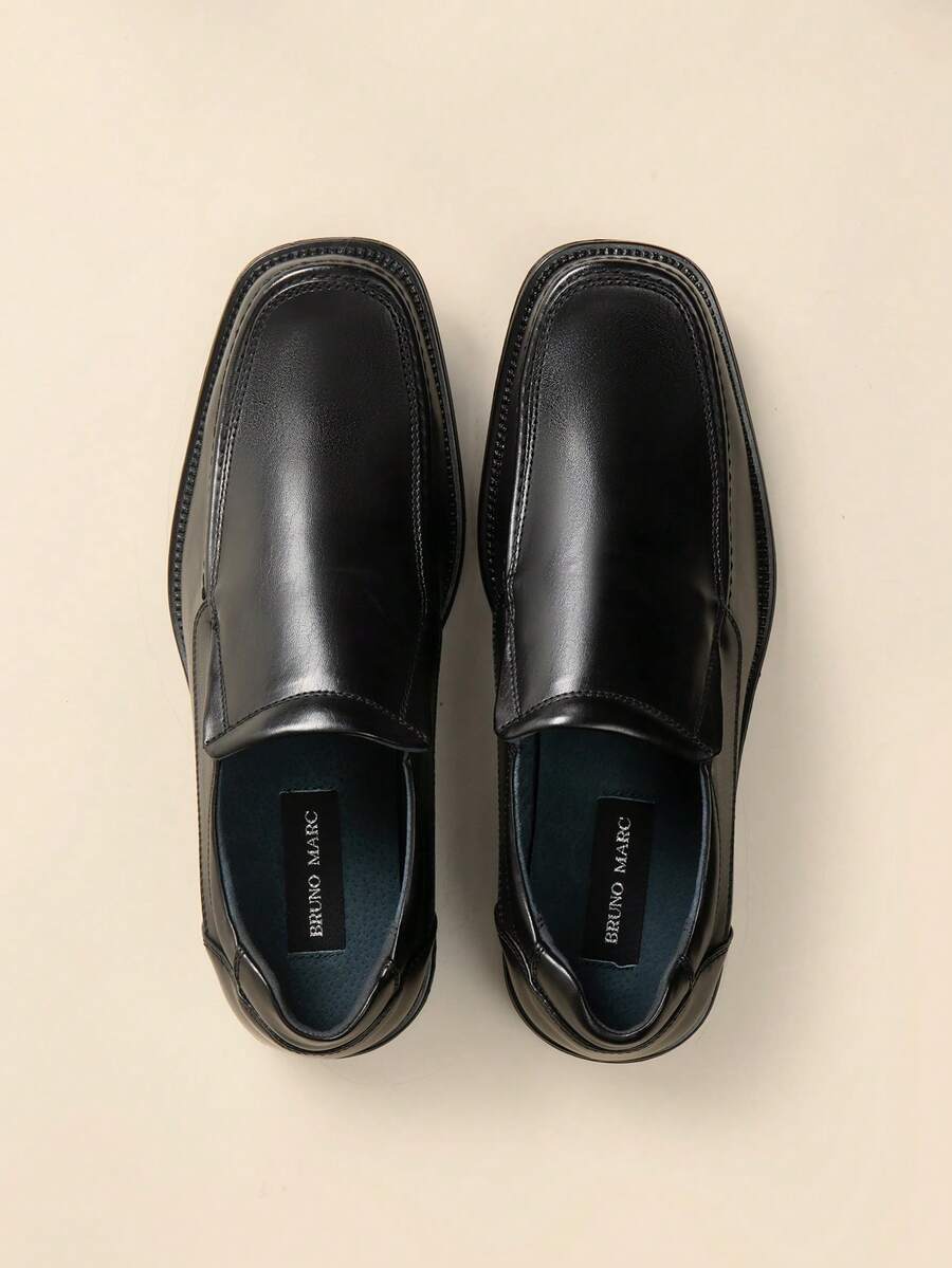 黑色一腳蹬內襯方頭正裝樂福鞋鞋適用於休閒工作 - 黑色 - 查看 1