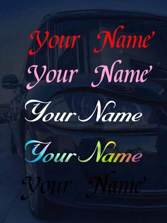 2 piezas de pegatinas de letras reflectantes personalizables - se pueden colocar en cualquier superficie lisa, pegatinas para exteriores de automóviles, no dañan la pintura del automóvil, no se desprenden fácilmente, adecuadas para BMW, Mercedes-Benz, Audi y muchos otros modelos de automóviles, pegatinas unisex, personaliza tu nombre en el parabrisas del automóvil, camión, puerta, ventana - colocación frontal, instalación autoadhesiva, de un solo uso, aplicable al vidrio