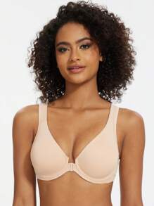 MELENECA MELENECA Women's Front Closure Bras Plus Size Unlined Underwire Back Support Posture Bra