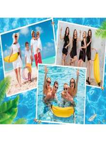 5 Stück/10 Stück aufblasbane Bananen, Wurfspiel Requisite, geeignet für Junggesellinnenabschied, Bachelorparty, Festival Tanzparty, Dekoration für Verlobungsfeier, Pool Party (Wurfring Farbe wird zufällig gesendet)